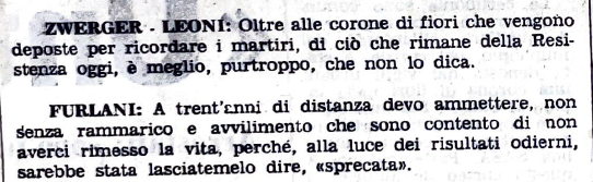 Cosa rimane della Resistenza oggi? Risponde Zwerger Leoni
